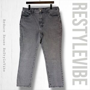 MADEWELL Women’s Size 33 Denim Jeans Curvy Perfect Vintage Jean Fit Stretch Gray